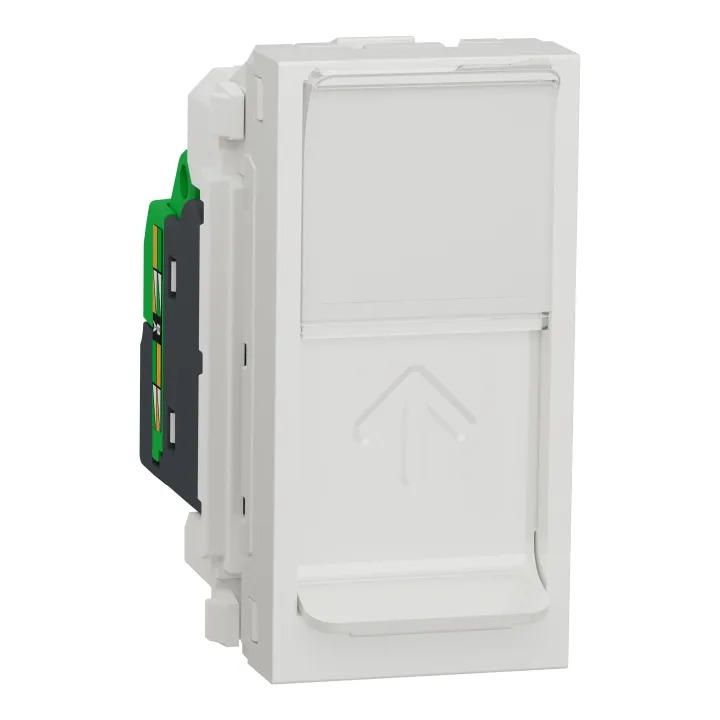 Unica - Prise Rj45 Simple - Cat 6A Blindé Stp Ftp - 1 Mod - Blanc - Méca Seul