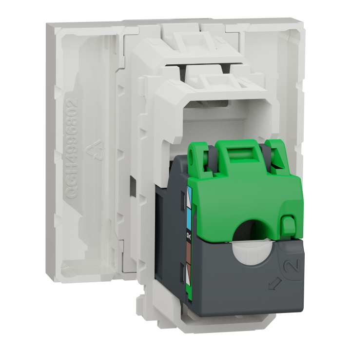 Unica - prise RJ45 simple - cat 6A blindé STP FTP - 2 mod - Blanc - méca seul