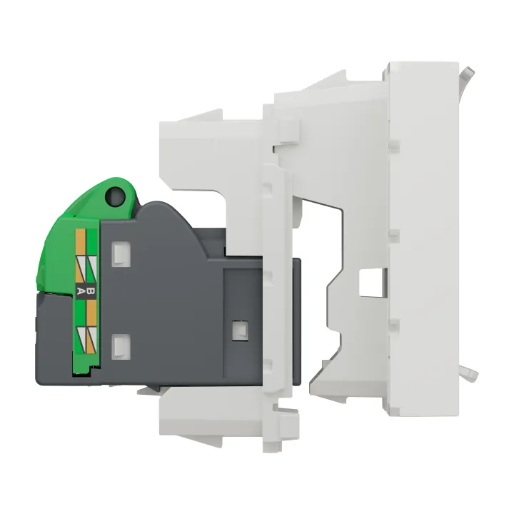 Unica - Prise Rj45 Simple - Cat 6A Blindé Stp Ftp - 2 Mod - Blanc - Méca Seul