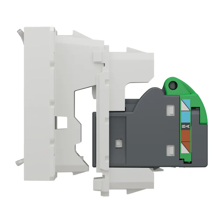 Unica - Prise Rj45 Simple - Cat 6A Blindé Stp Ftp - 2 Mod - Blanc - Méca Seul