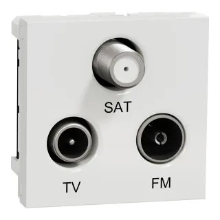 Unica - Prise Tv + Fm + Sat - 2 Mod - Blanc - Méca Seul