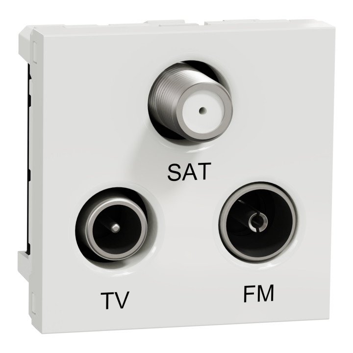 Unica - prise TV + FM + SAT - 2 mod - Blanc - méca seul