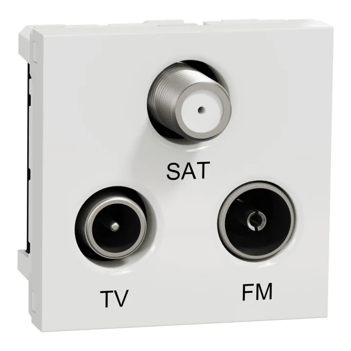 Unica - Prise Tv + Fm + Sat - 2 Mod - Blanc - Méca Seul