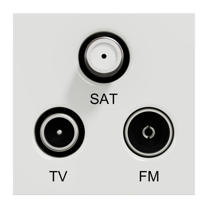 Unica - prise TV + FM + SAT - 2 mod - Blanc - méca seul