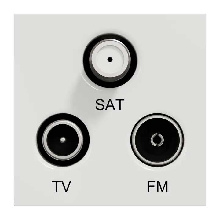 Unica - Prise Tv + Fm + Sat - 2 Mod - Blanc - Méca Seul