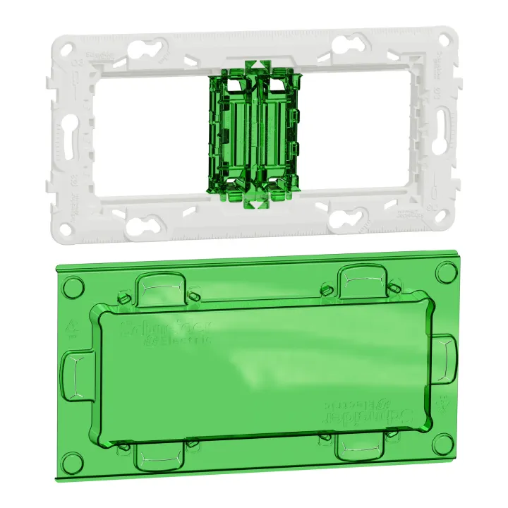 Unica - Support De Fixation 4 Mod / 2 Postes + Protection Chantier - Plastique