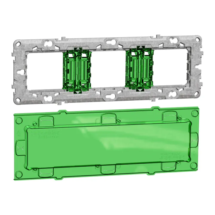 Unica - Support De Fixation 6-8 Mod / 3 Postes + Protection Chantier - Zamac