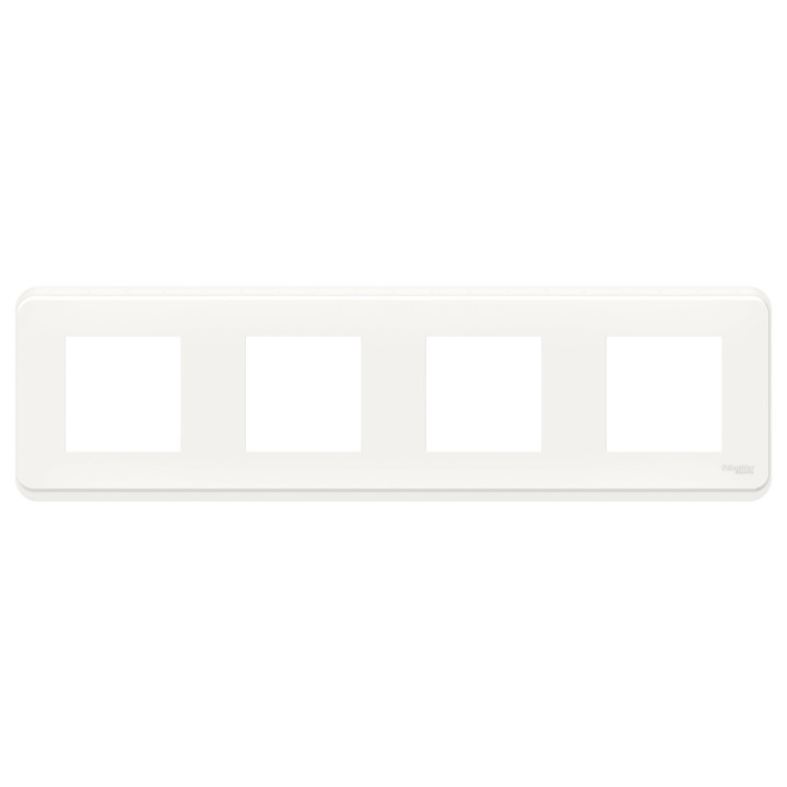 Unica Pro - plaque de finition - Blanc - 4 postes