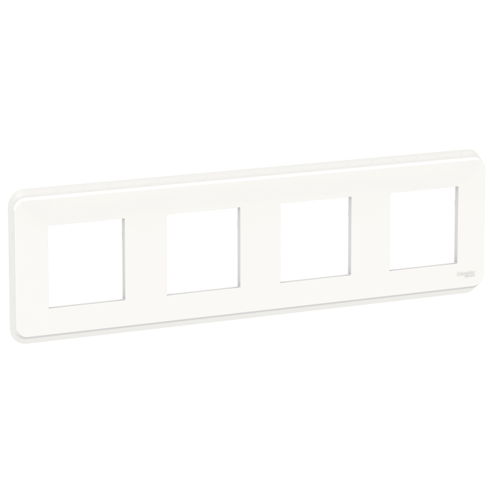 Unica Pro - plaque de finition - Blanc - 4 postes
