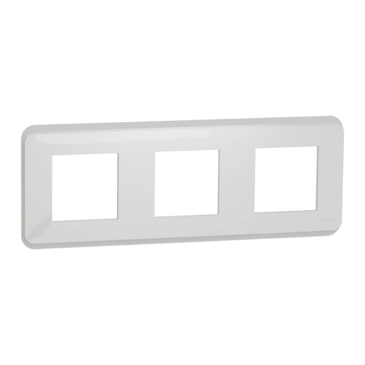 Unica Pro - plaque de finition - Blanc - 3 postes