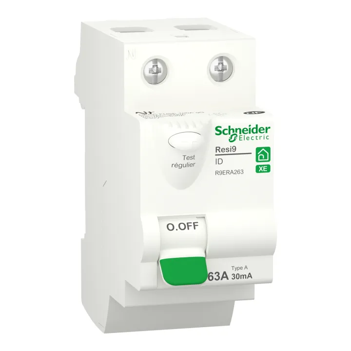 Resi9 Xe - Interrupteur Différentiel - 2P - 63A - 30Ma - Type A - Embrochable