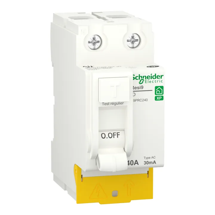 Resi9 - Inter Différentiel - 2P - 40A - 30Ma - Type Ac - Peignable - Alimentation Bas
