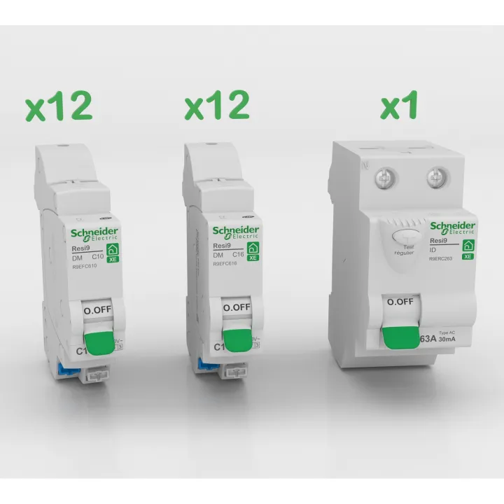 Resi9 - Probox Xe - 12X10A + 12X16A + 1Xid Ac 63A Gratuit