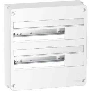 Resi9 - Coffret En Saillie Blanc (Ral 9003)- 2 Rangées De 18 Modules