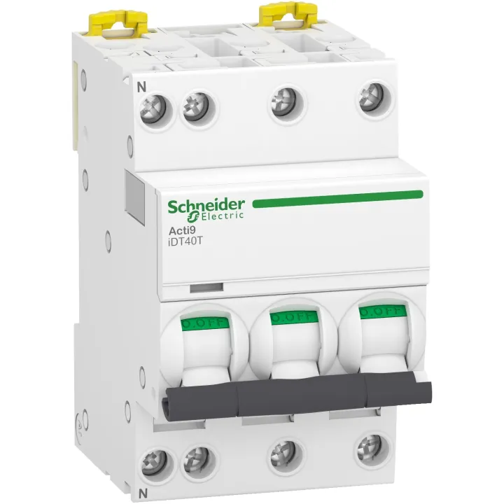 Acti9 Idt40T - Disjoncteur Modulaire - 3P+N - 10A - Courbe C - 4500A/6Ka
