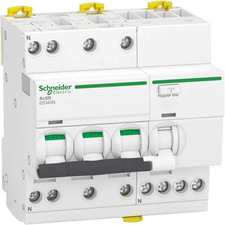 Acti9 Idd40N - Disjoncteur Dif. - 3P+N 40A - Crb C - 6000A/10Ka - 30Ma - Type A-Si