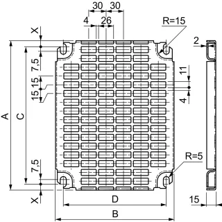 Panelset - Thalassa - Châssis Perf. Telequick - Acier - Coffret Heq.500Xleq.400Mm