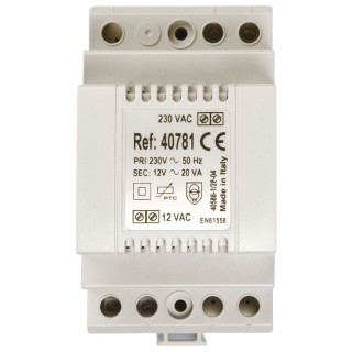 Transformateur 220 V / 12 V / 1,5 A , Fixation Din Et Vis