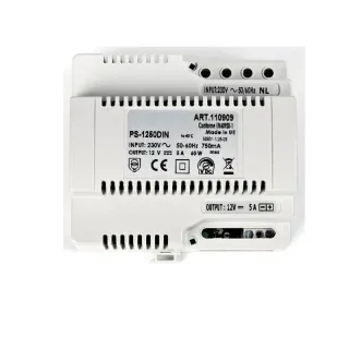 Alimentation Modulaire 230 Vac / 12 Vcc - 5 A, Fixation Rail Din 6 Modules