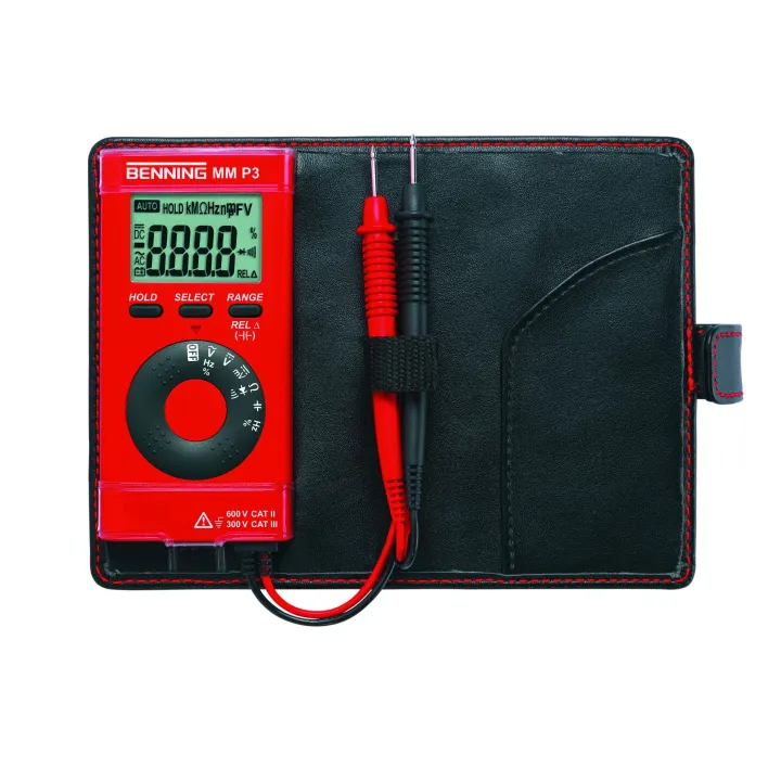 Multimètre De Poche Cat Iii 300V. 0,1Mv-600V. Livré En Étui Simili Cuir.