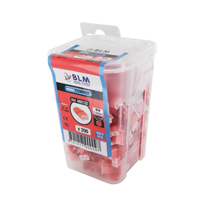 Boîte De Connecteurs Miniconnex 2 Entrées Rouge