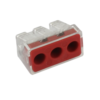 Borne connex 3 entrées 6mm² (Se vend par 50)