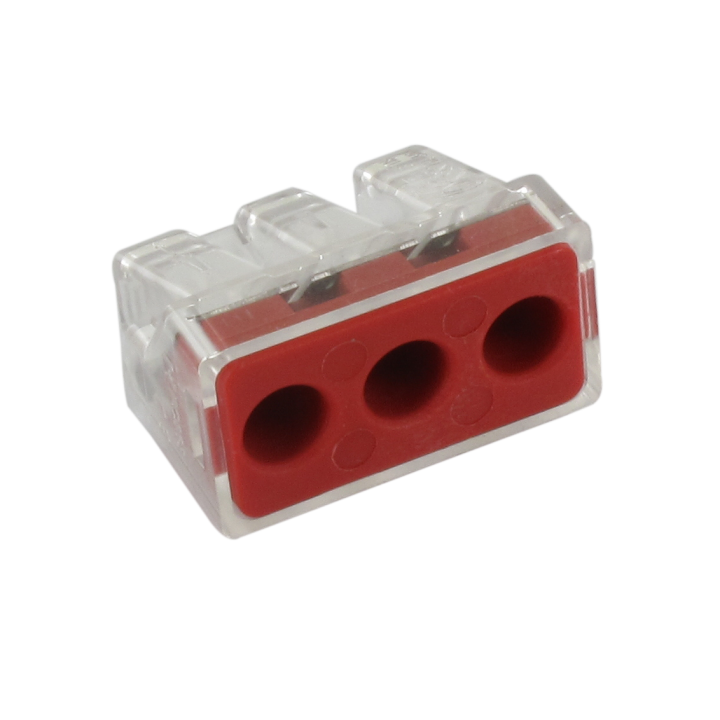 Borne connex 3 entrées 6mm² (Se vend par 50)