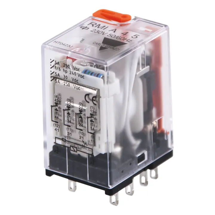 Relais Miniature 4Rt 5A 24Vca Bouton Test + Indicateur Mécanique + Led