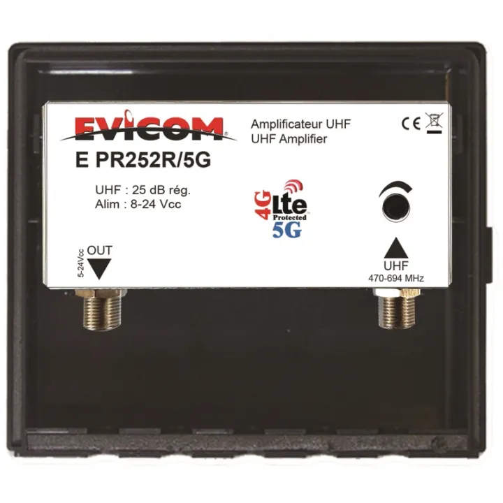 Préamplificateur Uhf Lte-5G 1 Entrée 25 Db Réglables