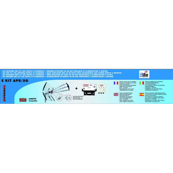 Kit antenne avec préamplificateur LTE-5G + alimentation