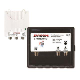 KIT PREAMPLIFICATEUR 30DB+ALIMENTATION 24VCC 2 SORTIES(*)