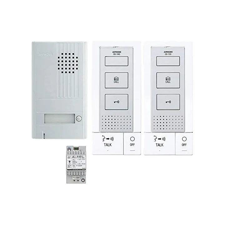 Kit Audio 2 Fils Intégral Mains Libres Avec Platine Saillie 1 Bp & 2 Postes