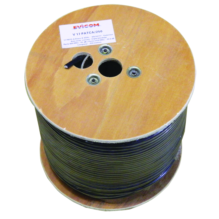 CABLE NOIR -17DB EN 250 M (CLASSE A)-Au metre, se vend par 250