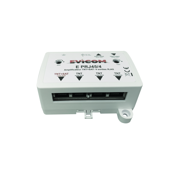 AMPLI APPART 1 entrée F // 4 sorties en RJ45  12-20dB*
