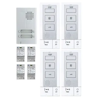 Kit Audio 4 Bp, 4 Postes M. Libres Et 4 Alimentation (Da4Ds+4Xdb1Md+4Xpt1211Dr), 2 Fils