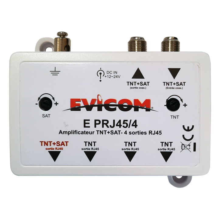 AMPLI APPART 1 entrée F // 4 sorties en RJ45  12-20dB*