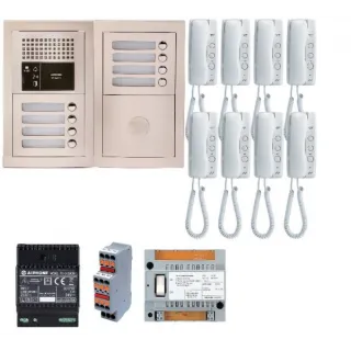 Pack Audio 8 Bp Programmé, Encastré, Centrale, Alimentation & 8 Postes Audio Gt1D