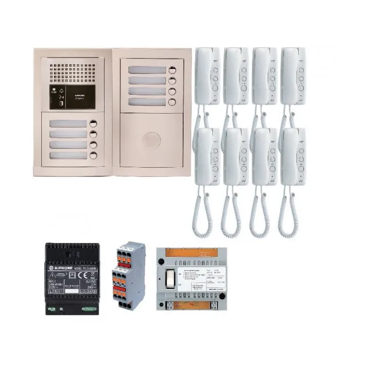 Pack Audio 8 Bp Programmé, Encastré, Centrale, Alimentation & 8 Postes Audio Gt1D