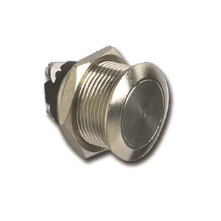 Bouton Poussoir À Contact No En Inox Diam 19 Mm Pour Platine De Rue Inox