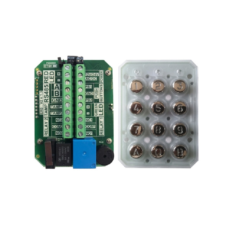 Carte clavier codé 999 codes (touche métal) de rechange pour - T