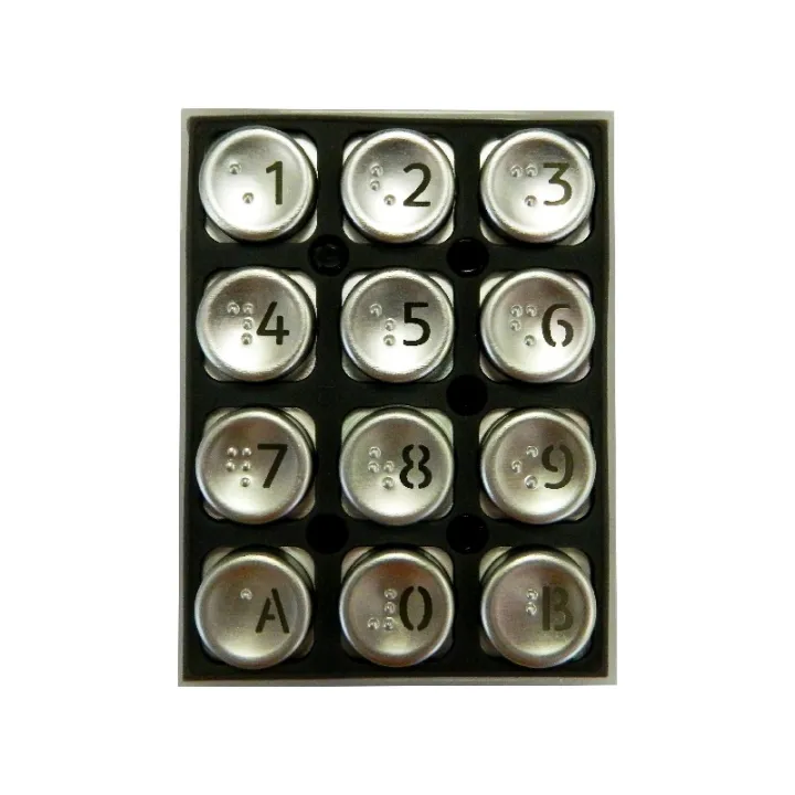 Clavier 12 Touches Rétro-Éclairé Bleu+Gravure Braille Platines G To62