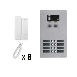 Kit 8 Appels Audio Avec Platine De Rue Aluminium 5Mm Gtv62