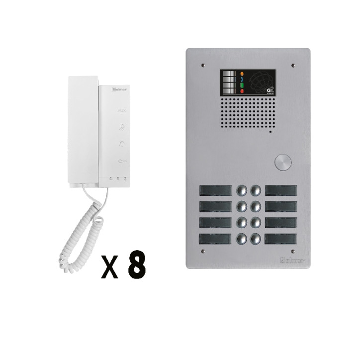 Kit 8 Appels Audio Avec Platine De Rue Aluminium 5Mm Gtv62