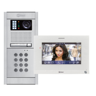 Kit Vidéo Encastré Nexa Alu+Clav Codé 1 Appel Monit Art7H 7''