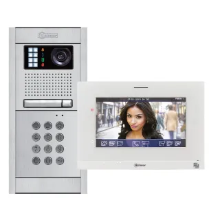 Kit Vidéo Encastré Pmr Nexa Alu G2P 1 Appel, Moniteur Art7H (Bm+Mémoire+Clavier)