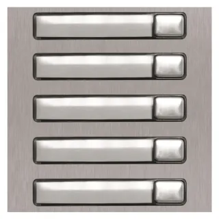 Module Nexa Inox 1 Rangée 5 Boutons, Finition Inox