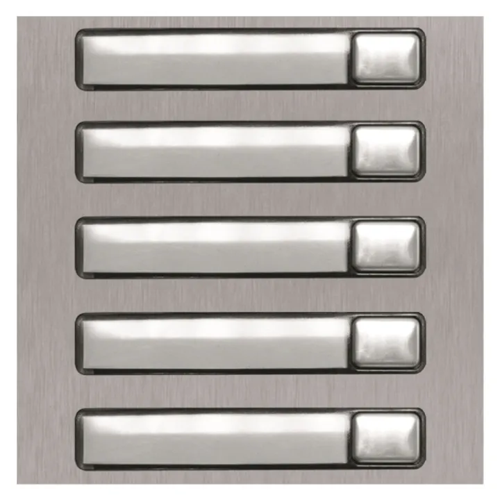 Module Nexa Inox 1 Rangée 5 Boutons, Finition Inox