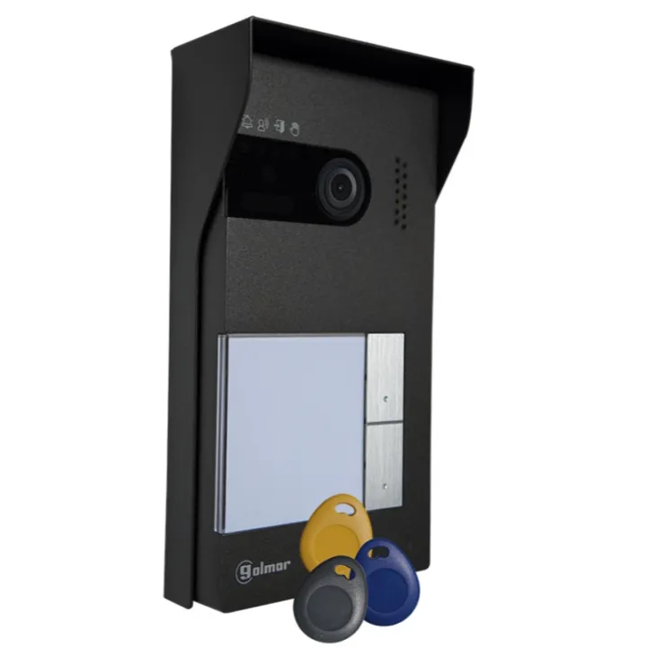 Platine Kit Soul Zamac Vidéo + Visière 1 Bouton. Cont. Accès+5 Badges (+2Prog.)