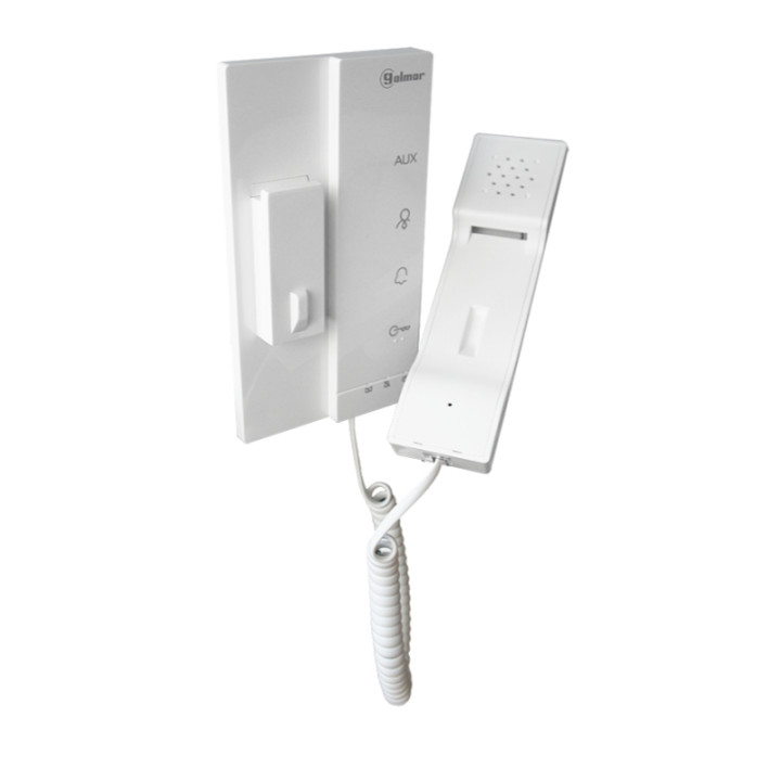 Poste audio à combiné+régl/exclus niveau d'appel et ouvert/auto