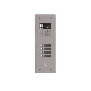 Platine Monobloc Alu Audio/Vidéo Bus G2P 1 Rangée 4 Boutons